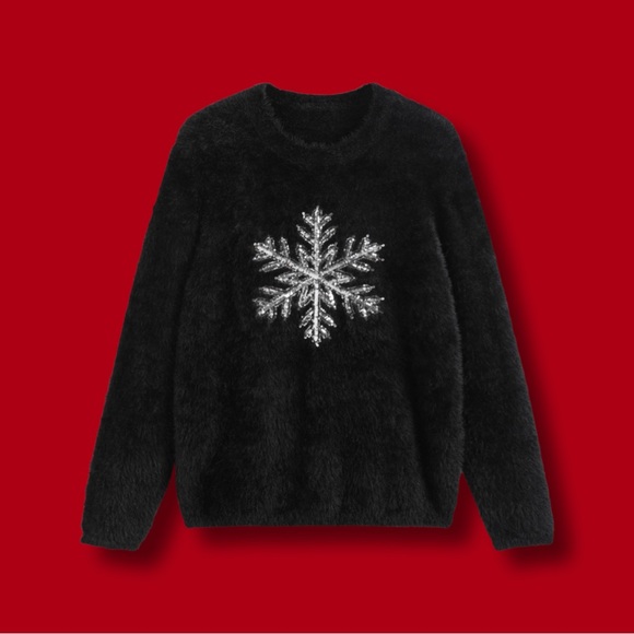 🆕NWT Shop Cider🍎 | Snowflake ❄️ Pattern Fluffy Sweater - Picture 3 of 9